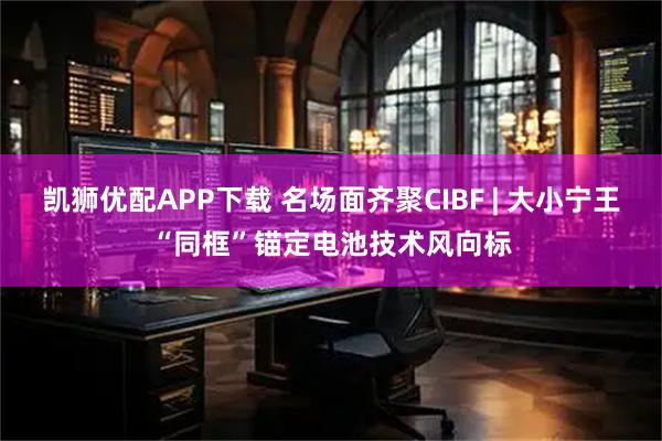 凯狮优配APP下载 名场面齐聚CIBF | 大小宁王“同框”锚定电池技术风向标